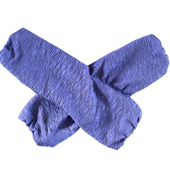 Mara Hoffman Lorina Blue Bikini Top Off the Shoulder Textured X Large - Picture 12 of 13